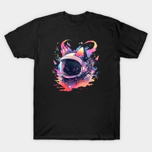 Black Cat in Spacesuit T-Shirt